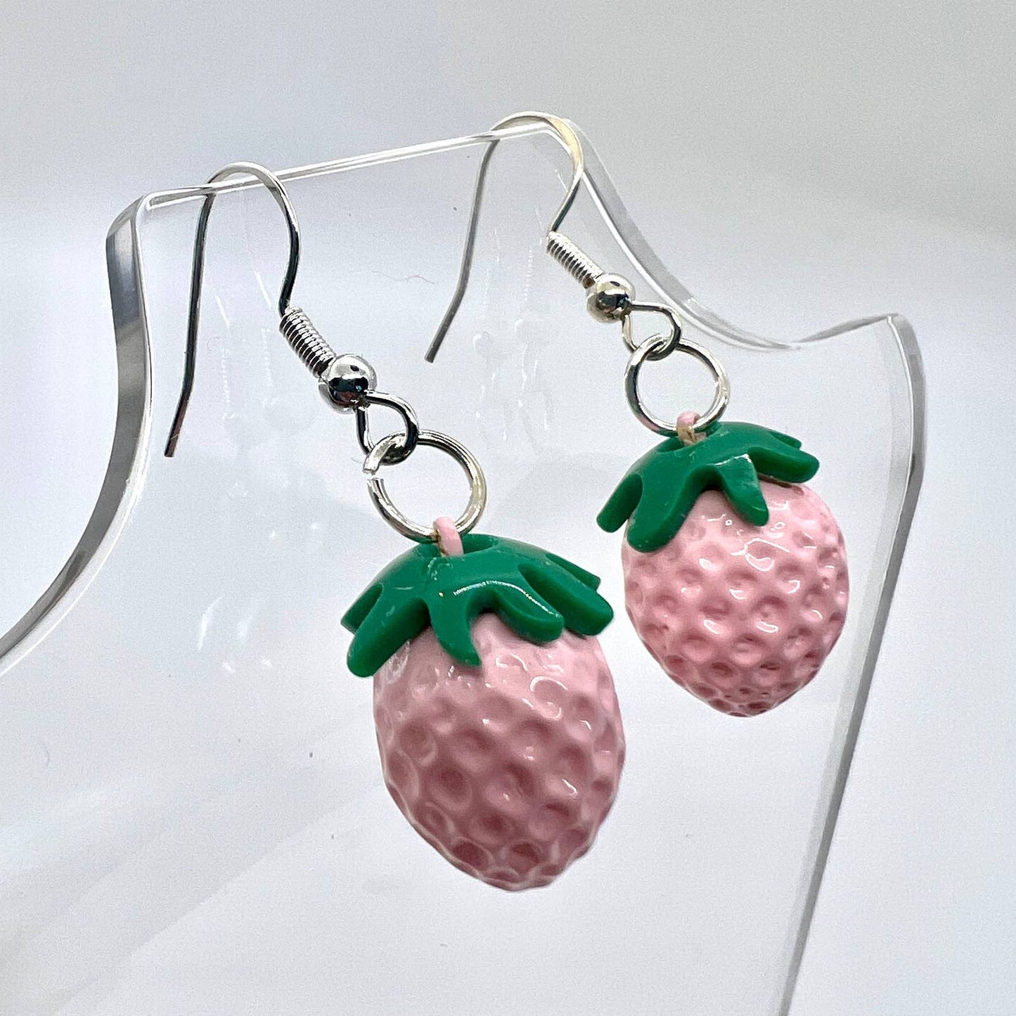 Pink Strawberry Earrings