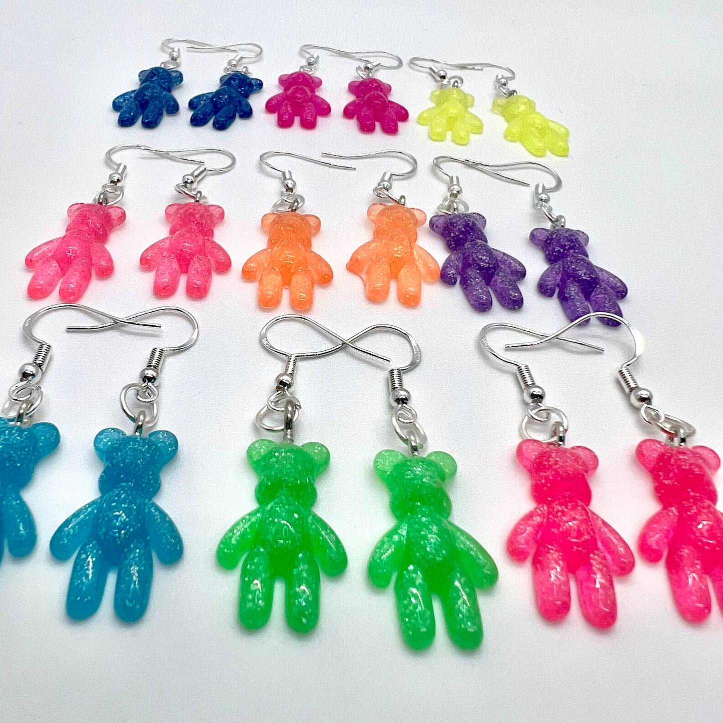 Mini Glitter Gummy Bear Earrings